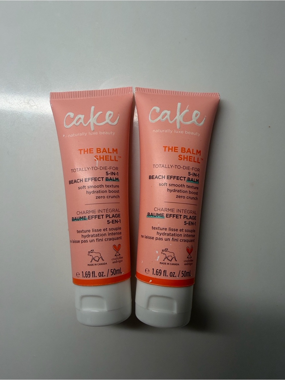 2-Pack Cake The Balm Shell Beach Effect Balm — Peach Tubes NWOT